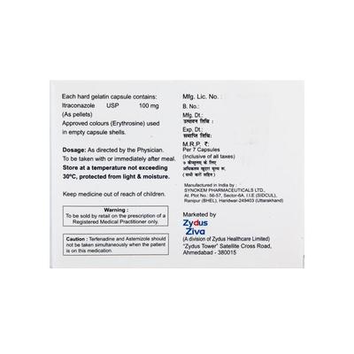 Livafin O 100mg Capsule 7'S - Fungal Infections-Anf