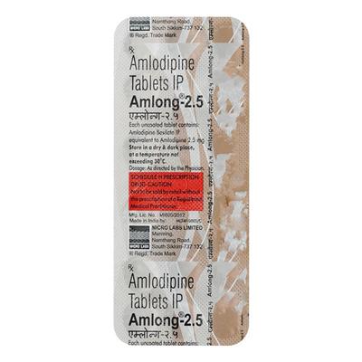 Amlong 2.5mg Tablet 15'S - Hypertension-Cal