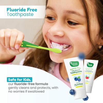 Mother Sparsh Kids Natural Toothpaste (Free Toothbrush) - Blueberry 50 g - Baby Oral Care