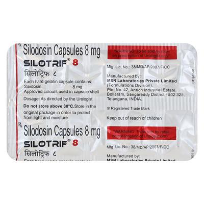 SILOTRIF 8mg Capsule 10's - Bladder And Prostate Disorders-Dru