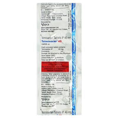 Telminorm 40mg Tablet 10'S - Hypertension-Ang