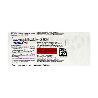 TOPNAC TH Tablet 10's - Muscle Spasm-Mus