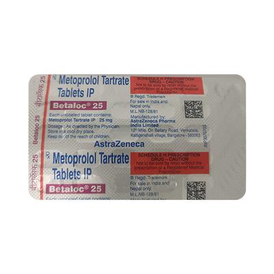 Betaloc 25mg Tablet 30'S - Hypertension-Bet