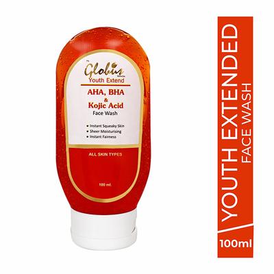 Globus Remedies Aha, Bha & Kojic Acid Face Wash 100 ml - Face Wash & Cleansers