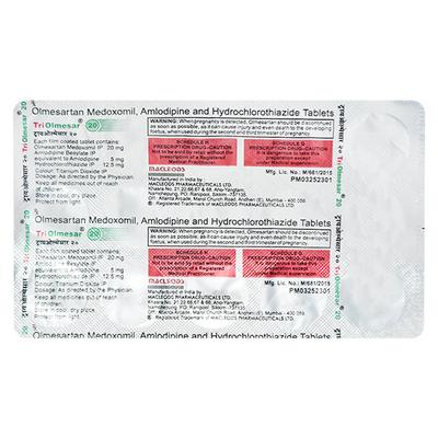TRIOLMESAR 20 Tablet 15's - Hypertension-Ang
