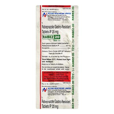 Rabez 20mg Tablet 10'S - Ulcer/Reflux/Flatulence-Aaa