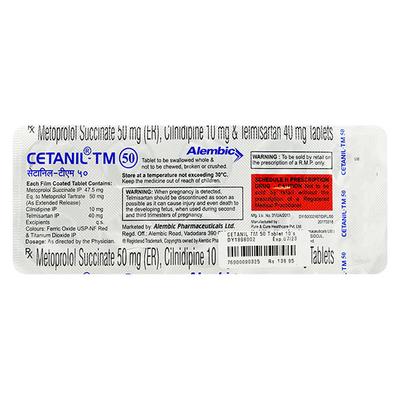 CETANIL TM 50 Tablet 10's - Hypertension-Ana