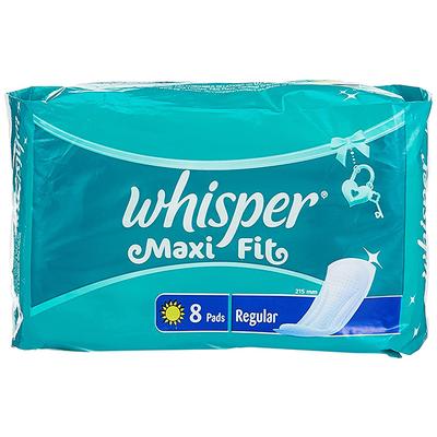 Whisper Maxi Nights Sanitary Pads for Women, Regular, 8 Napkins 0.25 gm - Sanitary Napkins