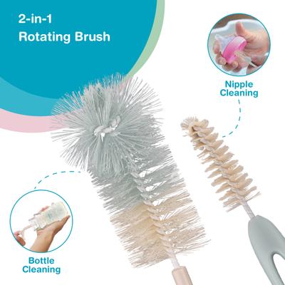 Vega Baby & Mom Bottle, Nipple Rotating Brush & BPA Free 1's - Breast Feeding Tools