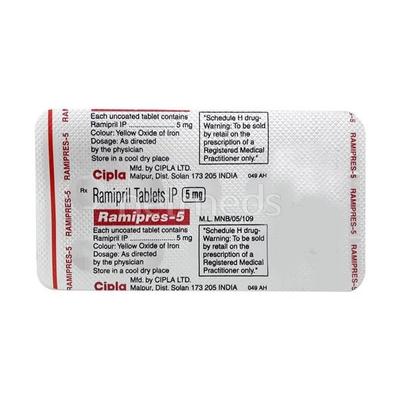 Ramipres 5mg Tablet 10'S - Hypertension-ACE