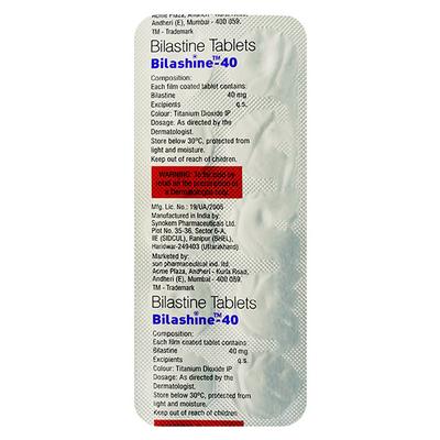 BILASHINE 40mg Tablet 10's - Allergies-Ant