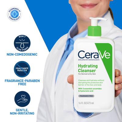 CeraVe Hydrating Cleanser For Normal To Dry Skin 473 ml - Face Wash & Cleansers
