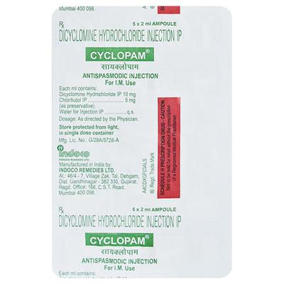 Cyclopam Injection 5X2ml - Muscle Spasm-Ant