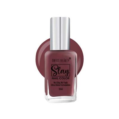 Swiss Beauty Slay Nail Color, Shade - Burnt Brown 13 ml - Nail Polish