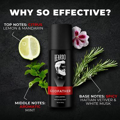 Beardo Godfather Long Lasting Perfume Deo Spray 150 ml - Men Deodorants/Roll-Ons