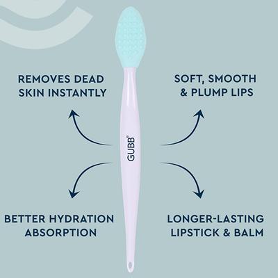 GUBB Silicone Lip Scrubber for Soft, Smooth & Fuller Lips, Dual Sided - 2 Lip Exfoliating Brush 1's - Lip Scrubs