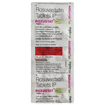Rozustat 40mg Tablet 10'S - High Cholesterol-Dys