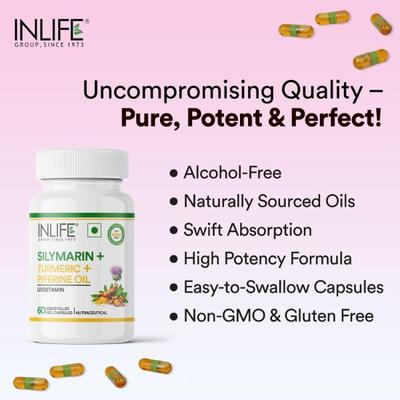 INLIFE Silymarin + Turmeric + Piperine Vegetarian Capsules 60's - Vital Health