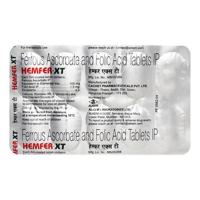 Hemfer XT Tablet 10'S - Iron Supplement/Anaemia-Vma
