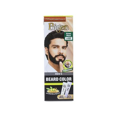 Bigen Men's Beard Color - B102 Brown Black (40gm+40gm) 2's - Beard Colour