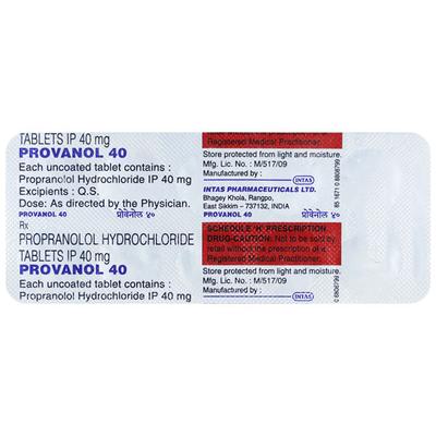 Provanol 40mg Tablet 10'S - Hypertension-Bet
