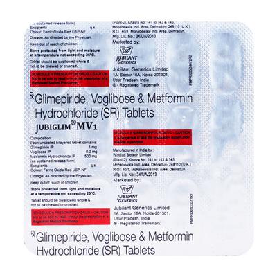 JUBIGLIM MV 1 Tablet 15's - Diabetes-Ant