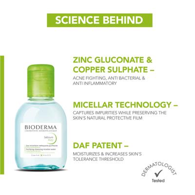Bioderma Sebium H2O Purifying Cleansing Micellar Water 100 ml - Face Scrubs