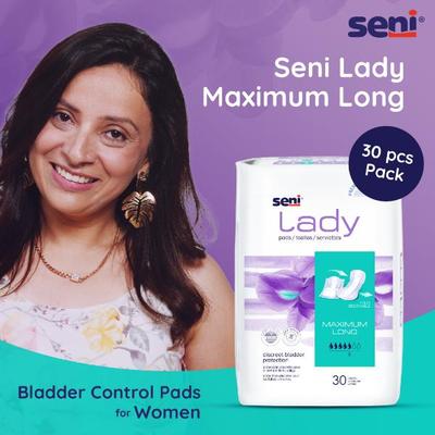 Seni Lady Maximum Long Bladder Control Pads 30's - Adult Diapers & Pads