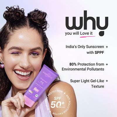 Aqualogica Illuminate+ Dewy Lightweight Sunscreen Gel SPF 50+ PA++++ for Luminous & Hydrated Skin (80 g) - Face Sunscreen
