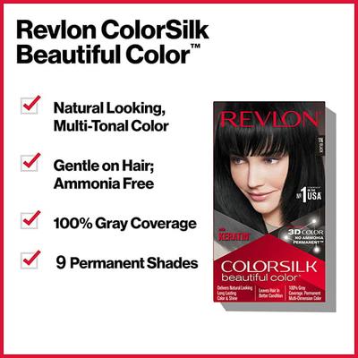 Revlon Colorsilk Beautiful Hair Color with Keratin - Dark Mahogany Brown 3RB 1's - Crème