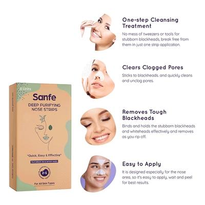 Sanfe Deep Purifying Nose Strips - Fuji Green Tea & Witch Hazel 6's - Face Wash & Cleansers