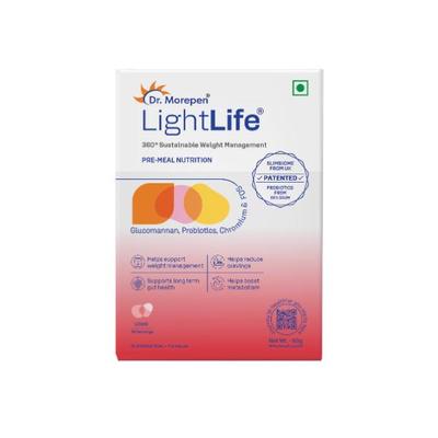 Dr. Morepen LightLife Pre-Meal Nutrition Sachets - Litchi Flavour Flavour (Pack Of 10 x 5 g) - Weight Loss