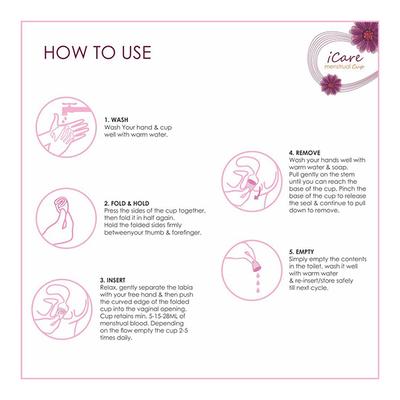 iCare Hygienic Menstrual Cup (Above 25 Years of Age Or After Childbirth 1) - Large - Menstrual Cups