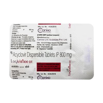 LOGIVIR 800 DT Tablet 5's - Viral infections-Ant