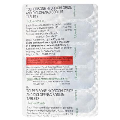Tolperitas D Tablet 10'S - Muscle Cramps/Spasticity-Mus
