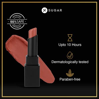 SUGAR Cosmetics Nothing Else Matter Longwear Lipstick - 21 Peacher's Pet (Peach Nude) 3.5 gm - Lipsticks