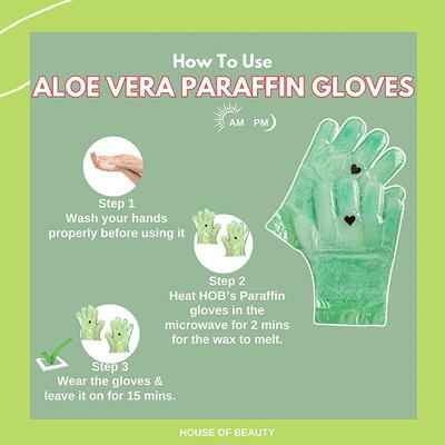 House of Beauty Aloe Vera Paraffin Hand Gloves-At Home Manicure For Soft, Smooth Hands (1Pair) 1's - Manicure & Pedicure Kits