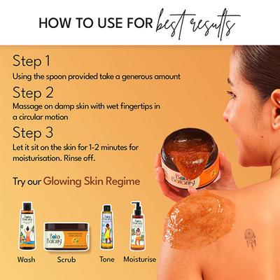 Boho Botanist Exfoliating Body Scrub - Mandarin& Kakadu Plum, Niacinamide, Vit C, Tan Removal 200 gm - Scrubs & Exfoliants