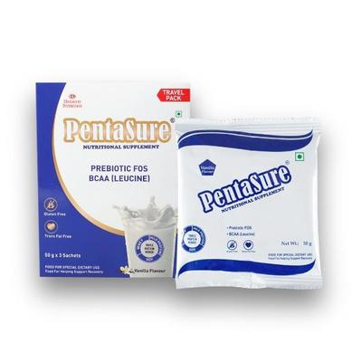 PentaSure Nutritional Supplement Powder - Vanilla Flavour (Travel Pack Sachet of 3 x 50 gm) - Daily Health Drinks