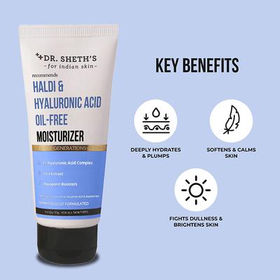 Dr. Sheth's Haldi & Hyaluronic Acid Oil-Free Moisturizer 50 gm - Face Moisturizers