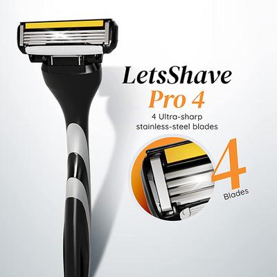 LetsShave Pro 4 Razor + Razor Blades 4's + After Shave Balm + Shave Foam + Razor Cap - Men - Razors & Cartridges