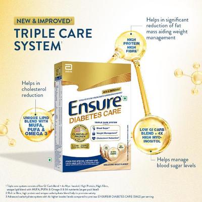 Ensure Diabetes Care Powder - Wholesome Wheat Flavour 950 g (Refill Pack) - Nutrition Powders