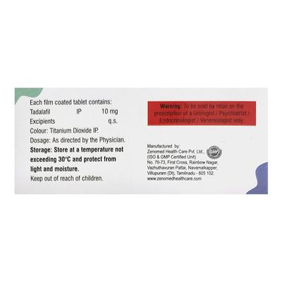 TADAMASA 10 Tablet 10's - Impotence/Erectile Dysfunction (Ed)