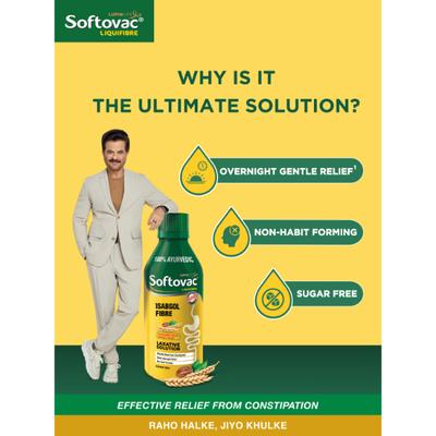 Softovac Liquifibre Sugar Free Solution - Mango Flavour 225 ml - Indigestion/Constipation