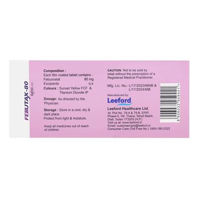 Febutax 80mg Tablet 10'S - Gout