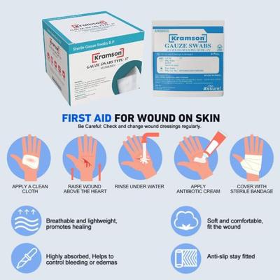Wellness Kramson Gauze Swab (10 Cm x 10 Cm x 12 Ply) 4's - Bandages & Dressings