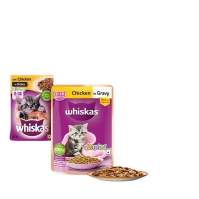 Whiskas Junior Chicken in Gravy (Pack of 80gm x 14) 1120gm - Petfood