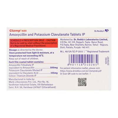 Clamp 625mg Tablet 10'S - Bacterial Infections-Pen