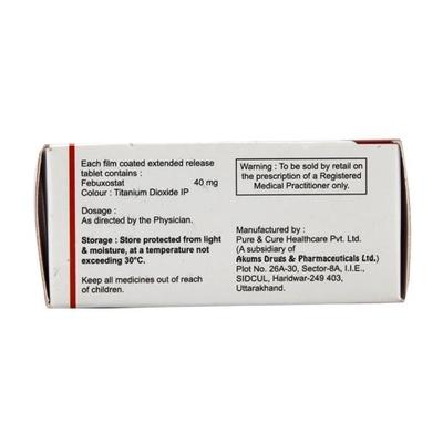 Fexanto ER 40mg Tablet 10'S - Gout