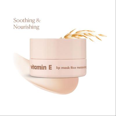 The Face Shop Vitamin E Korean Soothing Rice Lip Mask with Shea Butter for Soft, Hydrated Lips 7 gm - Lip Mask